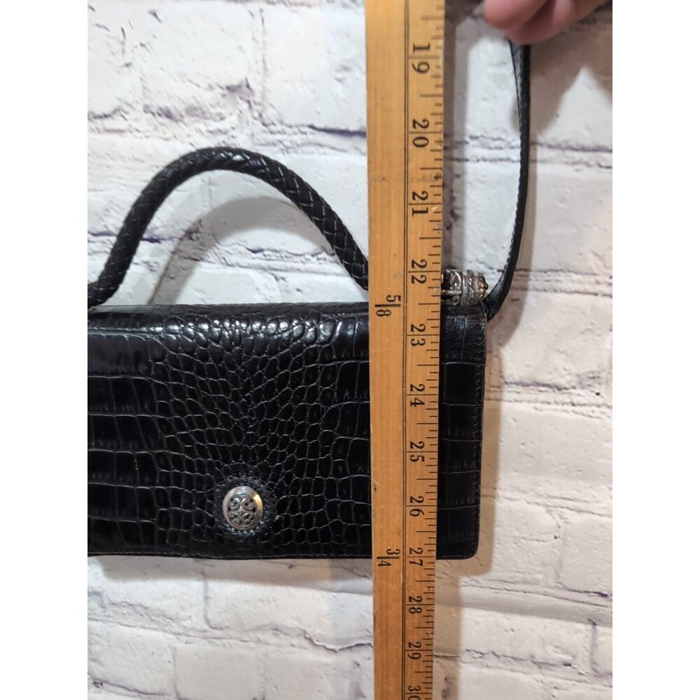 BRIGHTON Celtic Plaque Embossed Leather Clutch Handle Bag - Picture 3 of 16